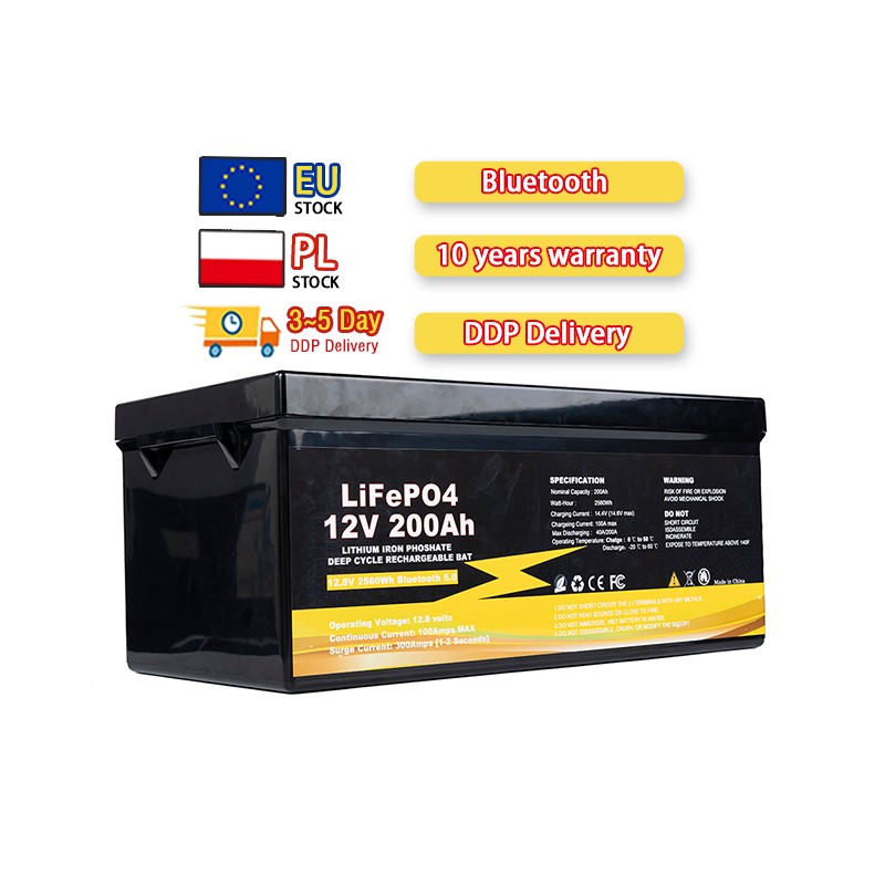 Eu Stock 12V 200Ah Lifepo4 Battery