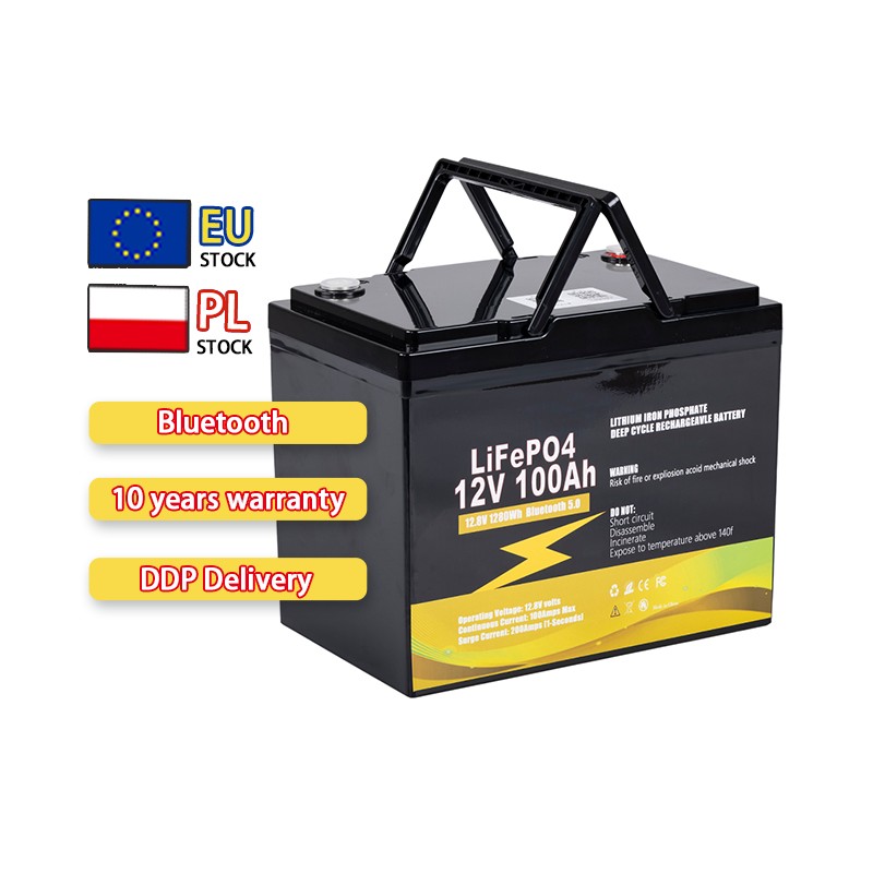 EU Stock 12V 100AH Deep Cycle LiFePO4 Battery